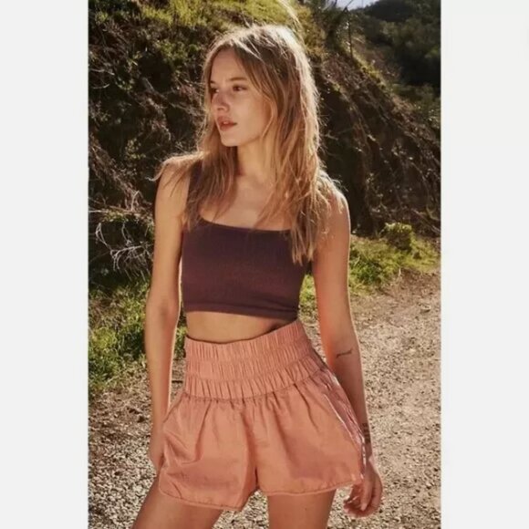 FP Movement by Free People Pants - NEW Free people Movement Way Home Shorts Brushed Apricot Size S
